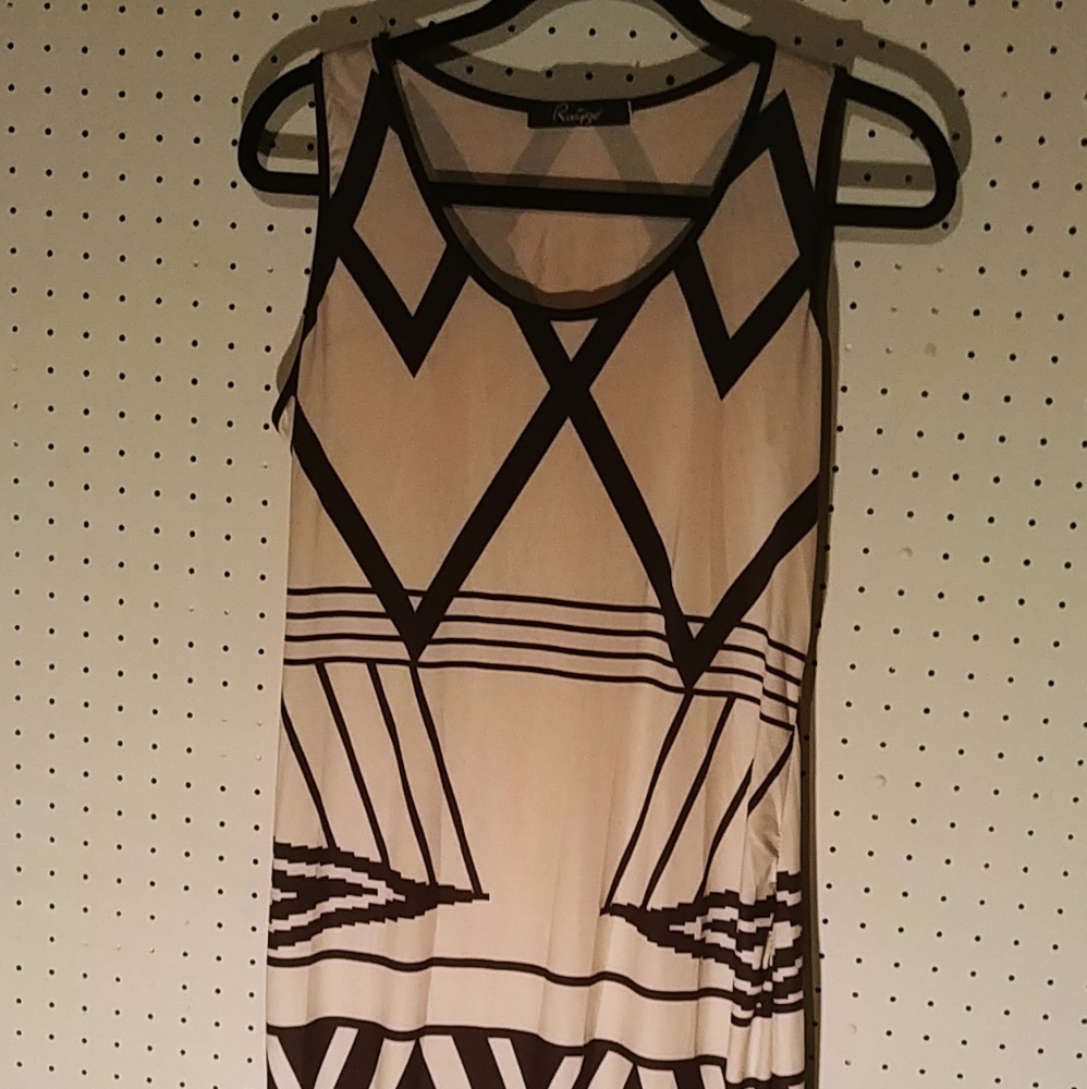 Cream and black long dress